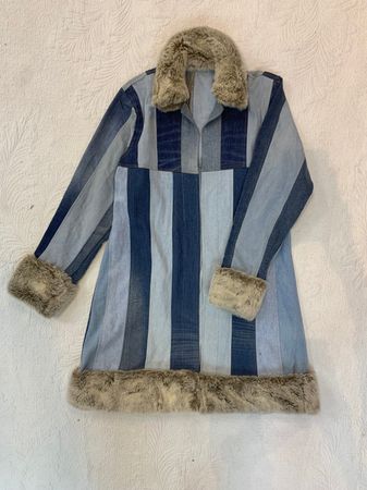 Chaqueta afgana de mezclilla reciclada