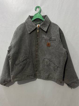 Rework style acid wash detroit carhartt khaki jackets