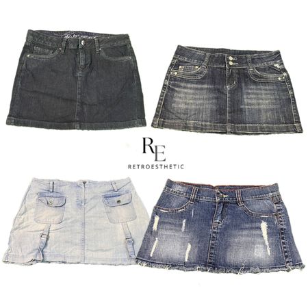 Y2K Britney Era Girl Denim Micr Mini Skirts Re-2714