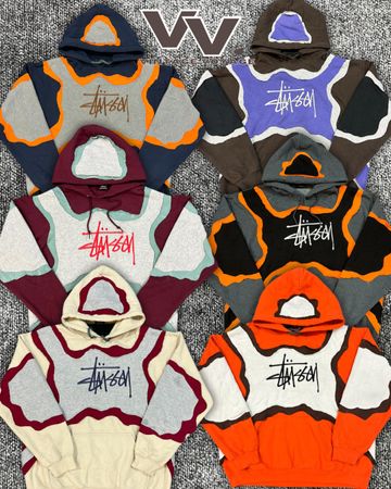 Stussy reworked style crazy patchwork hoodies #2126