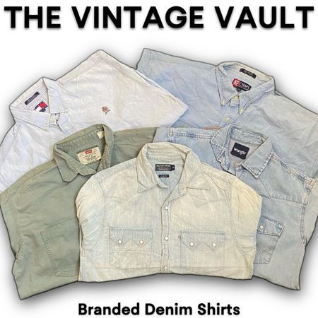 Camicie in denim di marca tra cui polo, tommy e altri