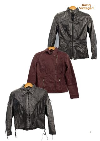 💥 RV1599 Leather & Faux Zipper Jackets