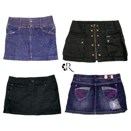 Y2K Paris Hilton Era Denim Micro Mini Skirt Rw-1454