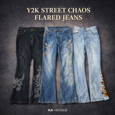 Y2K Street Chaos Flared Jeans