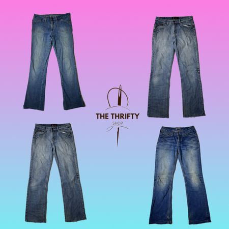 Y2k Unique Denim Flared jeans (SU 290)