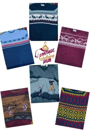 Pull vintage imprimé 50 pièces VCH 013