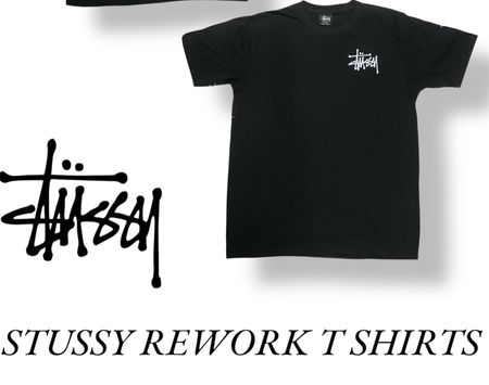 Stussy rework style black t shirt