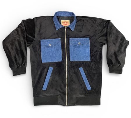 Fs-63 Upcycled Levi’s Samt Bomberjacke mit Denim