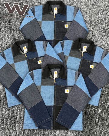 Carhartt reworked style denim patchwork Detroit jackets #5126