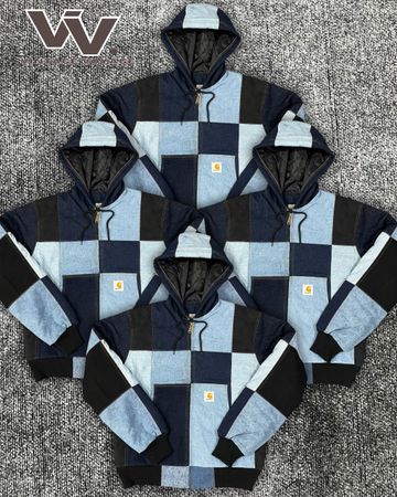 Carhartt reworked style denim patchwork active jackets #5126