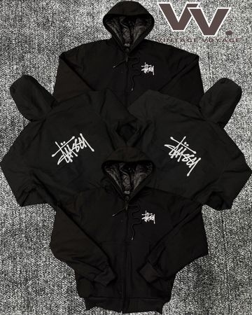 Chaquetas con capucha negras reimaginadas por Stussy #5126