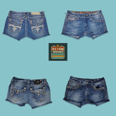 Upcycled Branded Denim Shorts