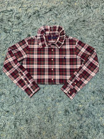 Upcycled Ralph Lauren Ruffle-Collar Crop Tops