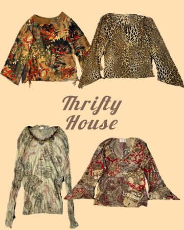 Tierdruck + Erdtöne Tops(TH/045)