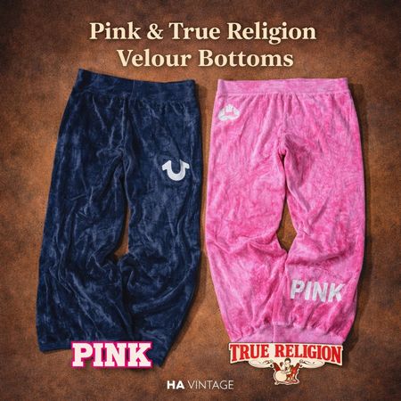 True Religion Pink Velour Bottoms