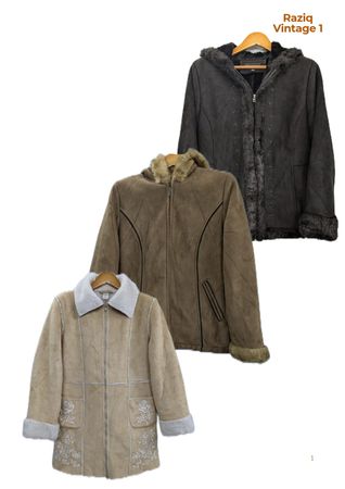 💥 RV1635 Manteaux en peau de mouton suédée