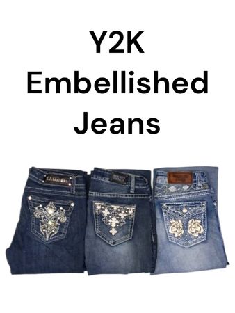 Y2K embellished jeans