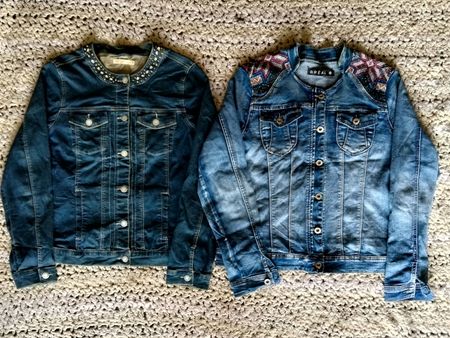 Denim roundneck woman jacket
