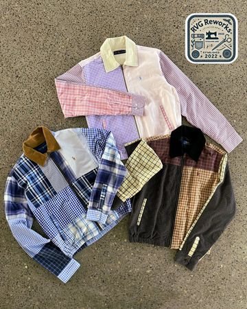 Veste en patchwork Harrington RL Upcyclée