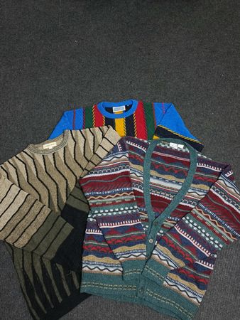 Coogi Style Sweater | 3D Knit Pattern | Y2K Retro Streetwear