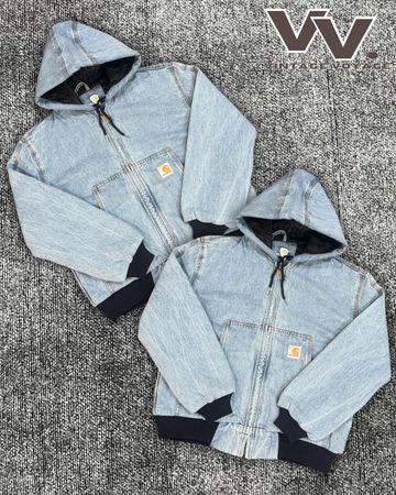 Carhartt reworked style light denim hooded jackets #6126