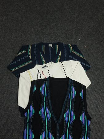 Coogi Style Sweater | 3D Knit Pattern | Y2K Retro Streetwear