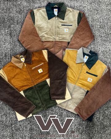 Carhartt reworked style corduroy patchwork Detroit jackets #6126
