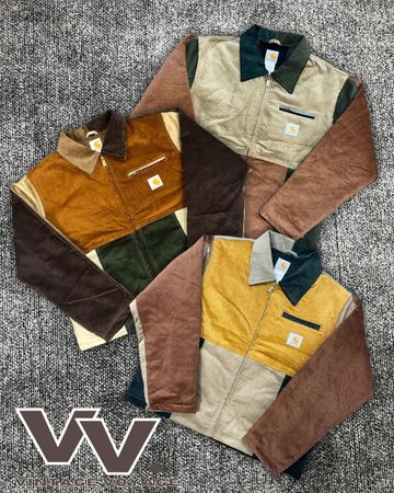 Carhartt reworked style corduroy patchwork Detroit jackets #6126