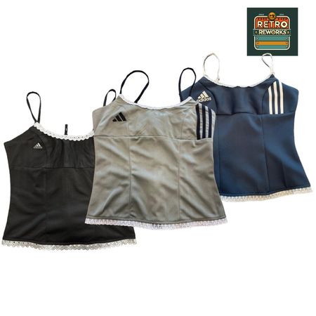 SS26 Upcycled Adidas Lace-Trim Cami Top