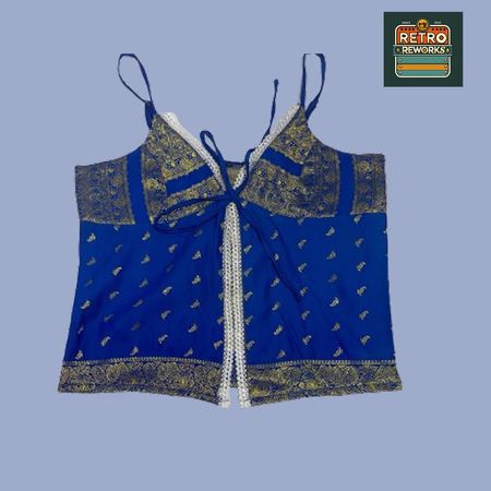 SS26 Upcycled Lace Trim Khaddi Silk Cami Tops