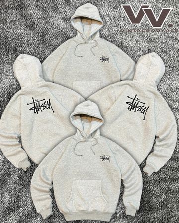 Stussy reworked style grey colour pullover hoodies #7126