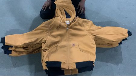 arhartt rework style beige hooded jacket