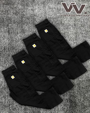 Carhartt style retravaillé pantalons noirs #7126