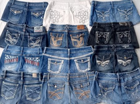 CR5836 Upcycled Embellished Y2K Shorts