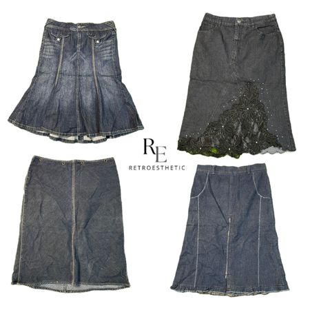 Y2K IT Girl Denim Maxi Skirts RE-2721