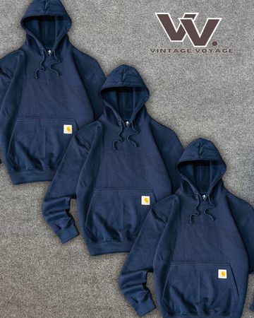 Carhartt reworked style navy pullover hoodies #7126