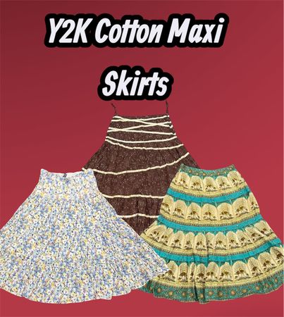 Y2K Cotton Maxi Skirts - e8 (07/01)
