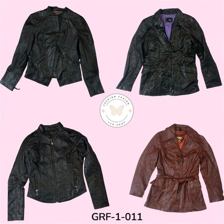 Vintage Y2K Leather Biker Jacket – Statement Outerwear (GRF-1-011)
