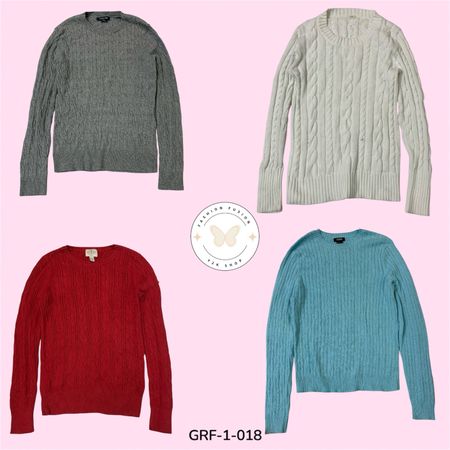 Y2K Cable Net Sweater – Retro Knit Vintage Style, Soft & Timeless” (GRF-1-018)