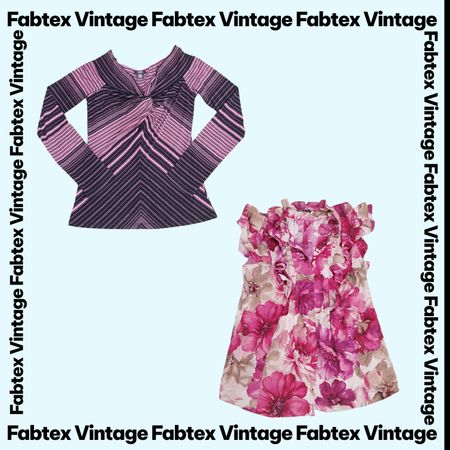 (FV-843) Soft Pink Floral Y2K Aesthetic Tops Bundle