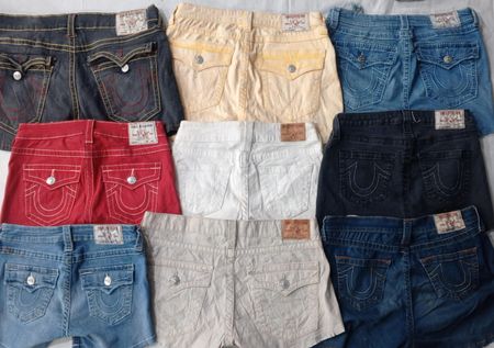 CR5865  Upcycled True Religion Shorts