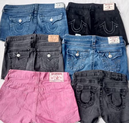CR5866  Upcycled True Religion Shorts
