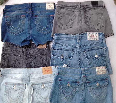 CR5870 Upcycled True Religion Shorts