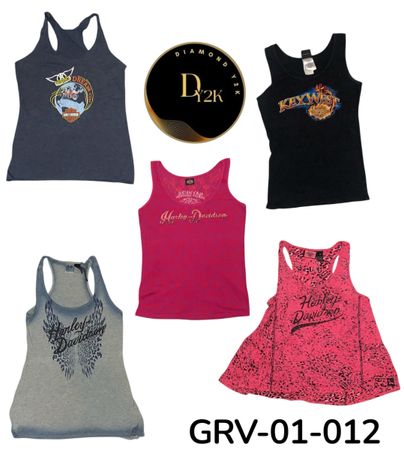 Harley-Davidson Women’s Vintage Graphic Tanktop – Motorbike Shirt (GRV-01-012)