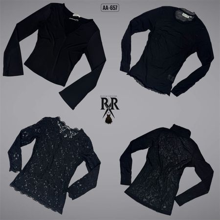 Y2K Black Gothic Full Sleeve Tops (AA-657)