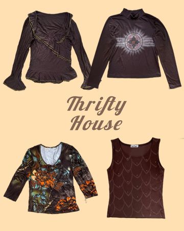 Dark Brown Y2k Tops(TH/070)