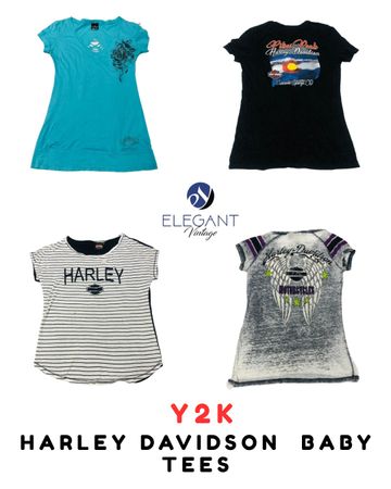 Y2K Harley Davidson Baby Tees - EV1895