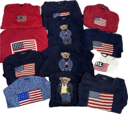 Ralph Lauren USA Flag and BEAR sweaters