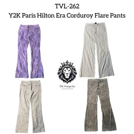 Y2K Paris Hilton Era Corduroy Flare Pants (TVL-262)