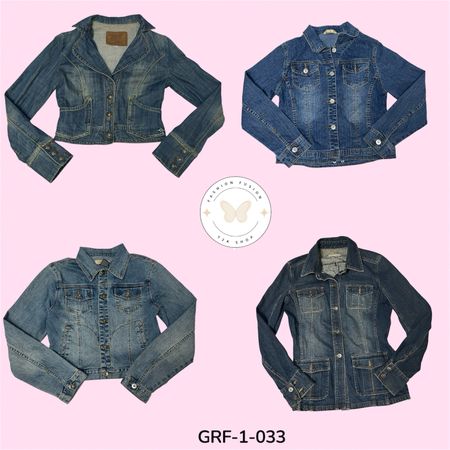 Y2K Vintage Denim Jacket – Klassischer, gekürzter Streetwear-Schnitt (GRF-1-033)